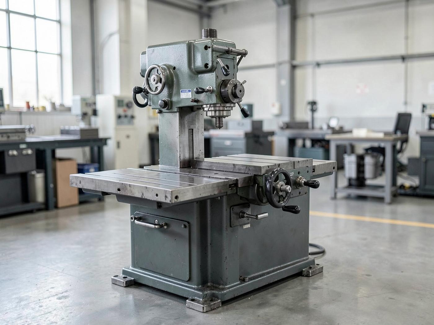 Fresadora universal em oficina industrial